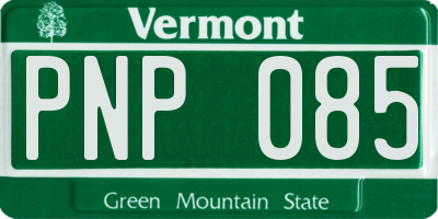 VT license plate PNP085