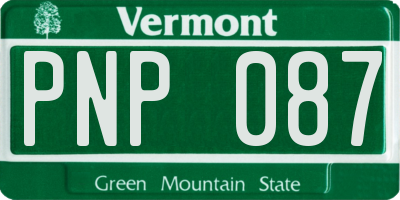 VT license plate PNP087
