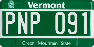 VT license plate PNP091