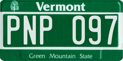 VT license plate PNP097