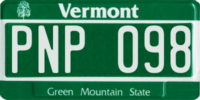 VT license plate PNP098