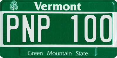 VT license plate PNP100