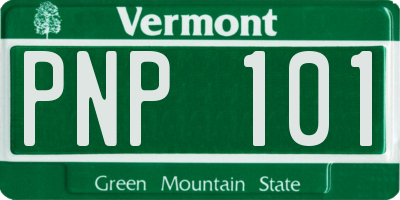 VT license plate PNP101