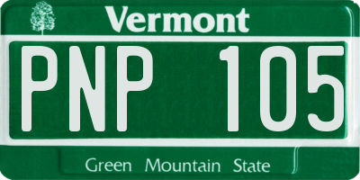 VT license plate PNP105