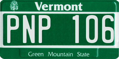 VT license plate PNP106