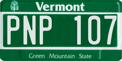 VT license plate PNP107