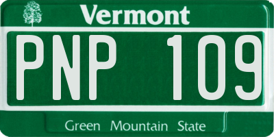 VT license plate PNP109