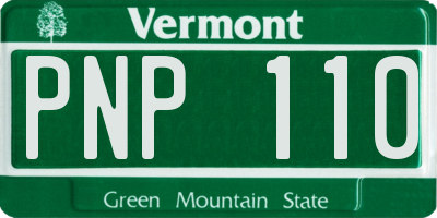VT license plate PNP110