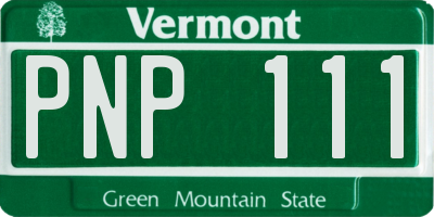 VT license plate PNP111