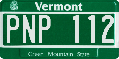 VT license plate PNP112