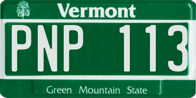 VT license plate PNP113