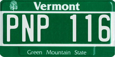 VT license plate PNP116