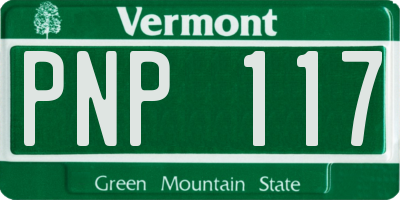 VT license plate PNP117