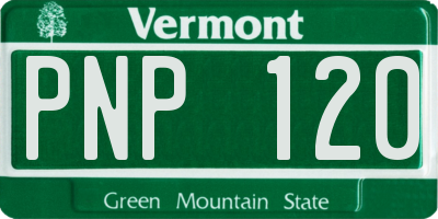 VT license plate PNP120
