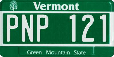 VT license plate PNP121