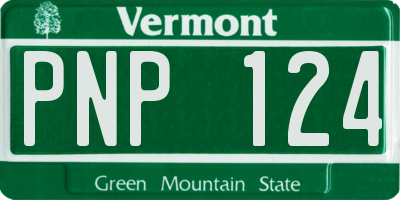 VT license plate PNP124