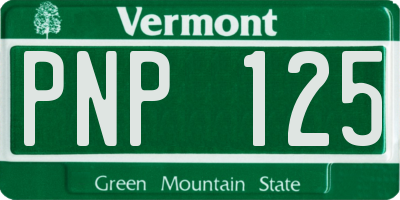 VT license plate PNP125