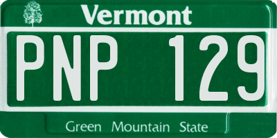 VT license plate PNP129