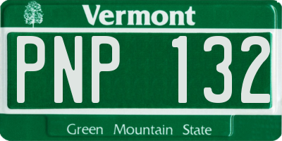 VT license plate PNP132
