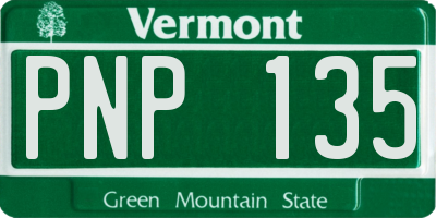 VT license plate PNP135