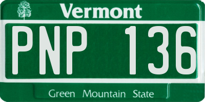 VT license plate PNP136