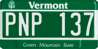 VT license plate PNP137