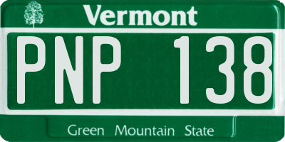 VT license plate PNP138
