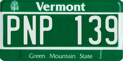 VT license plate PNP139