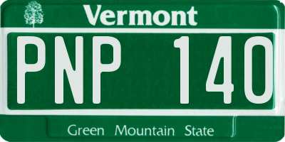 VT license plate PNP140