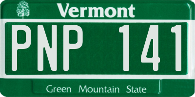 VT license plate PNP141