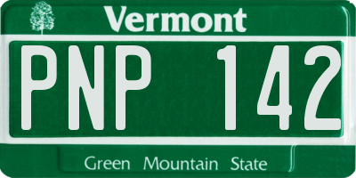 VT license plate PNP142