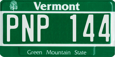 VT license plate PNP144
