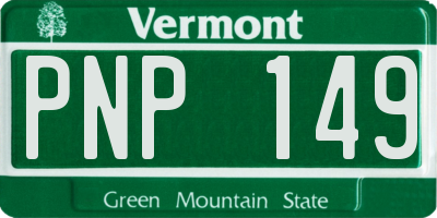 VT license plate PNP149