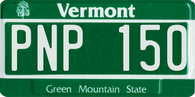 VT license plate PNP150