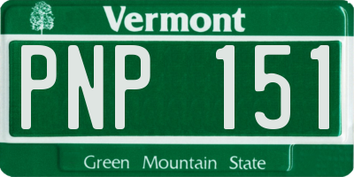 VT license plate PNP151