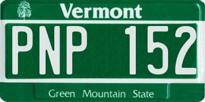 VT license plate PNP152