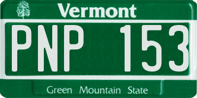 VT license plate PNP153