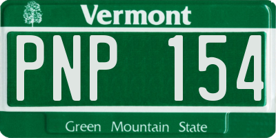 VT license plate PNP154