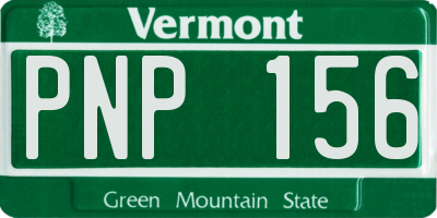 VT license plate PNP156