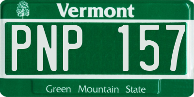 VT license plate PNP157