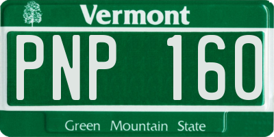 VT license plate PNP160
