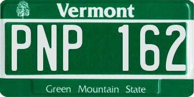 VT license plate PNP162