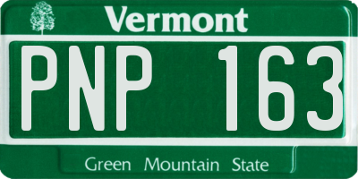 VT license plate PNP163
