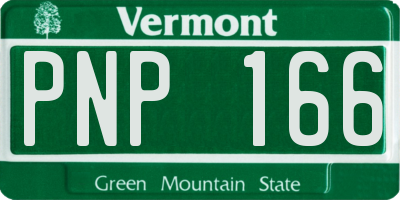 VT license plate PNP166