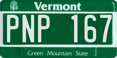 VT license plate PNP167