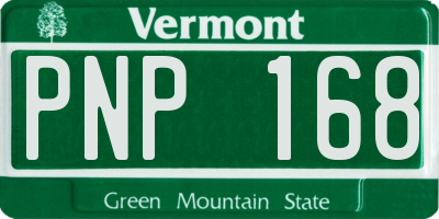 VT license plate PNP168