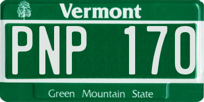 VT license plate PNP170
