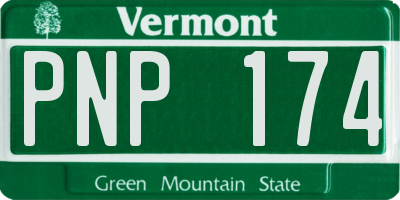 VT license plate PNP174