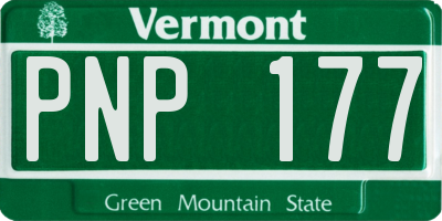 VT license plate PNP177