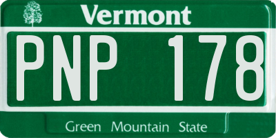 VT license plate PNP178